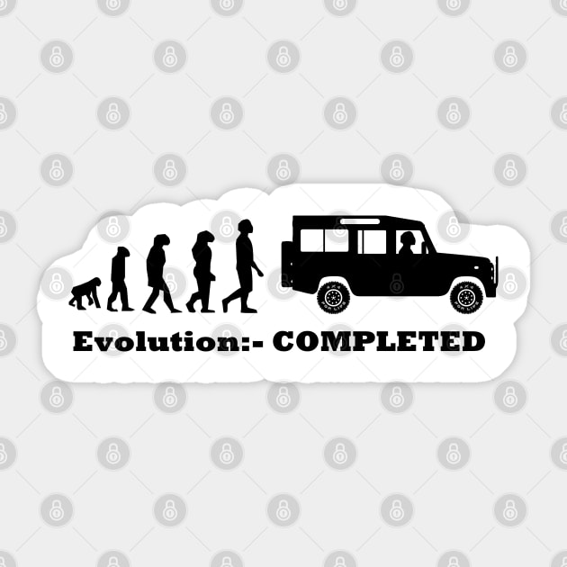 Evolution Completed - Defender Sticker by FourByFourForLife